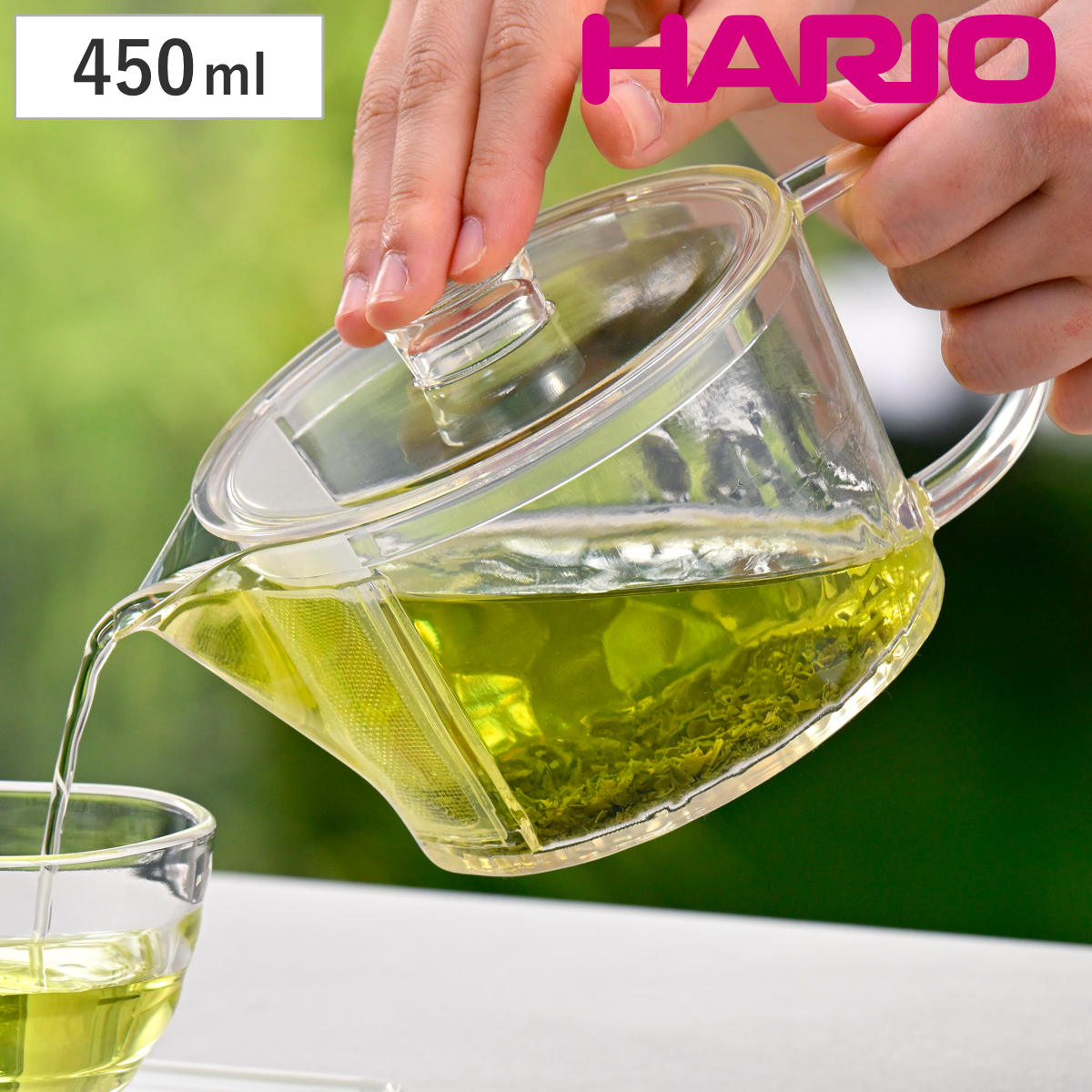 HARIO フィルターイン急須 晶 （ ハリオ ティーポット 急須 450ml 3?4人用 BPAフリー トライタン 食洗機対応 シンプル おしゃれ モダン 茶こし付き 軽量 軽い ）