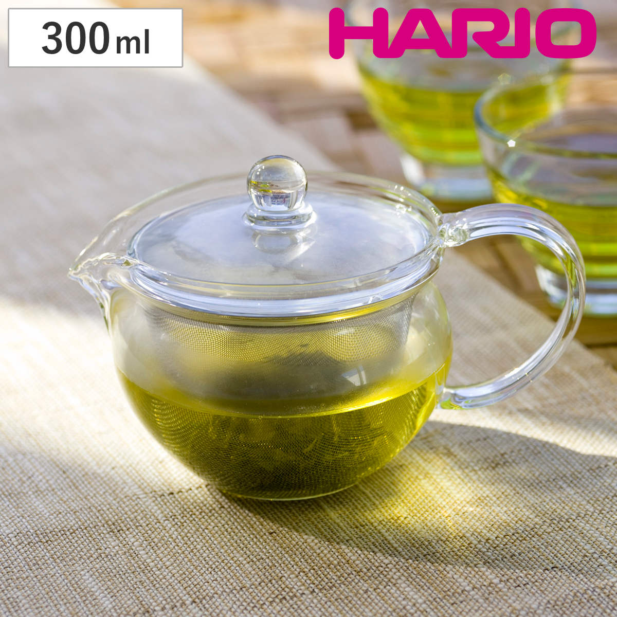 HARIO 茶茶急須 丸 （ ハリオ ティーポット 急須 300ml 耐熱ガラス 食洗機対応 電子レンジ対応 シンプル おしゃれ モダン 茶こし付き ）
