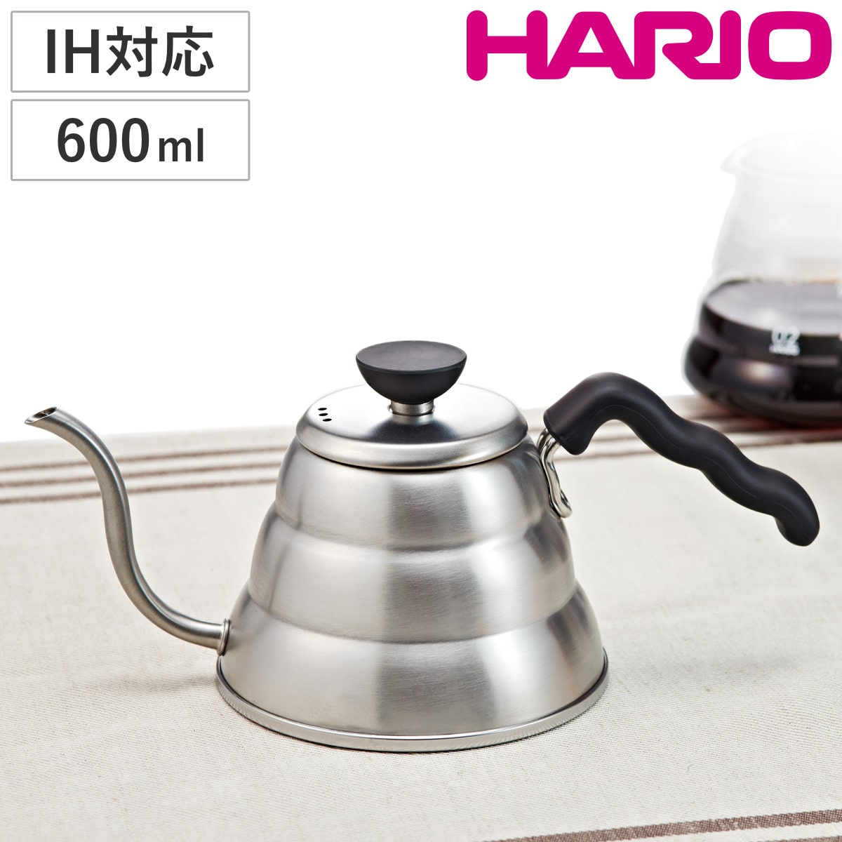 HARIO V60 ドリップケトル・ヴォーノ 100 （ ハリオ 600ml ステンレス 日本製 IH対応 ガス火対応 オール熱源 コーヒー ドリップケトル ドリップポット 細口 スタイリッシュ おしゃれ モダン シンプル ）