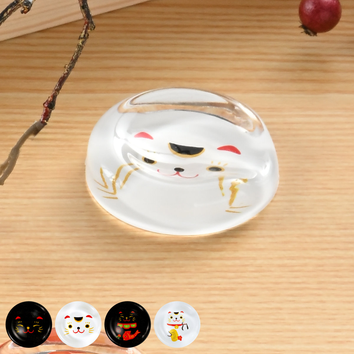 箸置き アクリル箸置き （ まねきねこ アクリル ガラス風 日本製 箸 置き 箸おき お箸置き カトラリー 和柄 和風 和雑貨 招き猫 猫 ネコ おしゃれ ） 【黒まねきねこ】