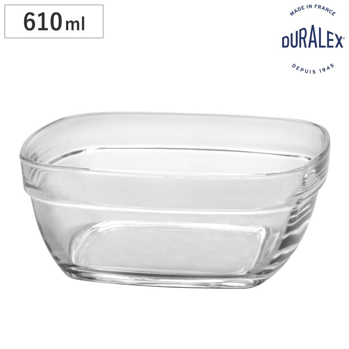 DURALEX デュラレックス カレボウル 610cc （ 食洗機対応 電子レンジ対応 サラダボウル シリアルボウル ガラス食器 全面物理強化ガラス サラダ ヨーグルト フルーツ レトロ 耐熱性 においつきにくい 割れにくい おしゃれ ）