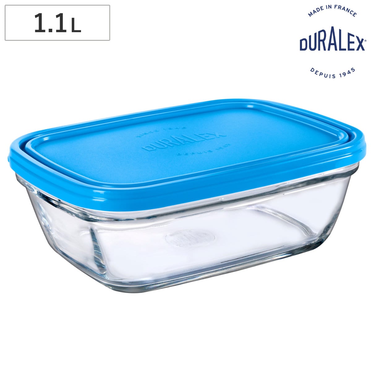 DURALEX デュラレックス カレボウル 1100cc 19cm フタ付き （ 食洗機対応 電子レンジ対応 ガラスボウル メイン料理 つくりおき ガラス食器 全面物理強化ガラス サラダ メイン 大きめ 耐熱性 1.1L ）