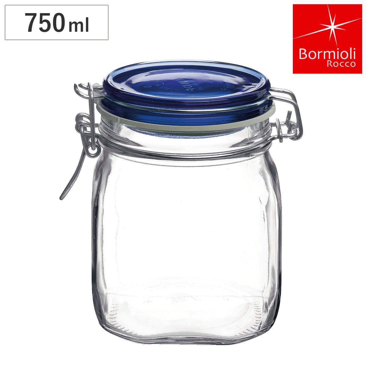 Bormioli Rocco ボルミオリ・ロッコ 保存瓶 フィド BL 750cc （ ガラス 保存容器 ガラスジャー 蓋付き ジャム瓶 ガラス容器 おしゃれ 手作り ジャム ふた付き はちみつ パスタ シリアル ）