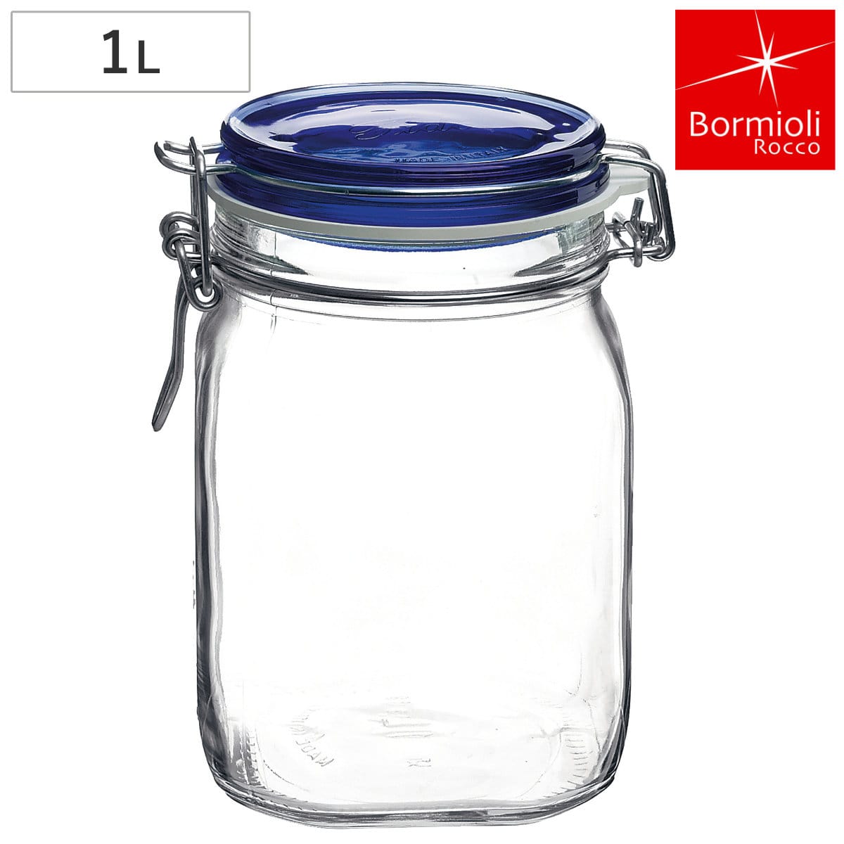 Bormioli Rocco ボルミオリ・ロッコ 保存瓶 フィド BL 1000cc （ ガラス 保存容器 ガラス瓶 梅酒瓶 1L 梅酒ビン 梅ジュース 果実酒 パスタ シリアル 乾物 パッキン付き ピクルス おしゃれ ）