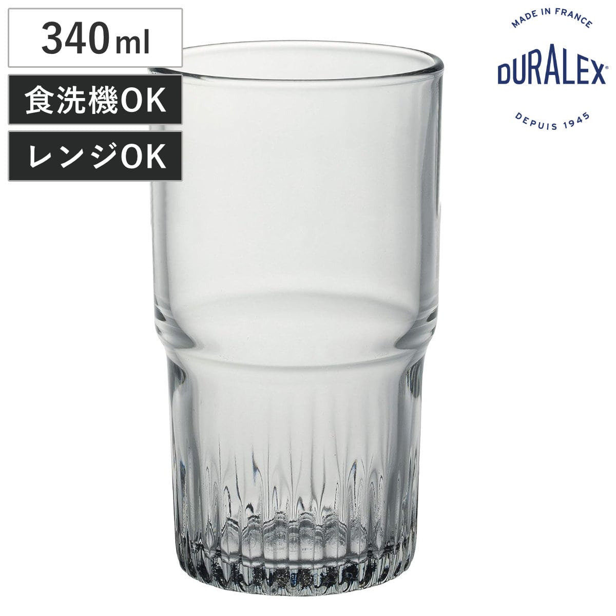 DURALEX デュラレックス グラス エンピラブル 340cc （ Empilable 340ml 食洗機対応 電子レンジ対応 ガラス グラス コップ タンブラー 食器 丈夫 シンプル クリア 透明 洋食器 おしゃれ ）