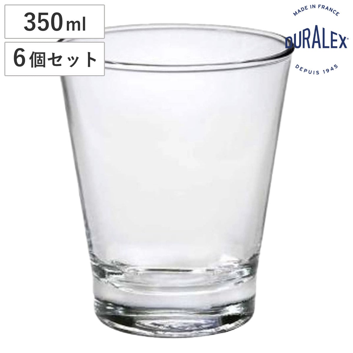 DURALEX デュラレックス グラス ピュア 350cc （ Pure 350ml 6個セット 食洗機対応 電子レンジ対応 全面物理強化ガラス コップ タンブラー 食器 丈夫 シンプル クリア 透明 洋食器 おしゃれ ）