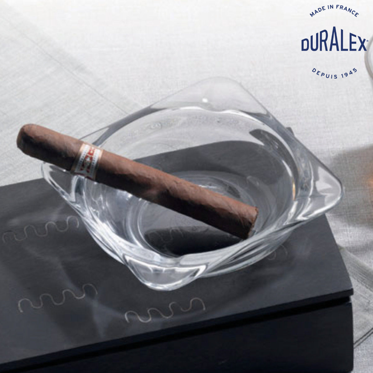 DURALEX デュラレックス スクエア 灰皿 （ 15.8cm 食洗機対応 電子レンジ対応 ガラス 卓上灰皿 ガラス灰皿 アッシュトレイ タバコ たばこ 煙草 吸い殻 吸い殻入れ 喫煙具 ）