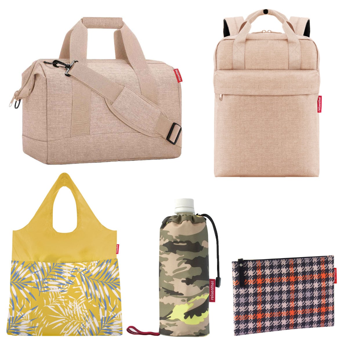 【福袋】ボストンバッグ reisenthel お出かけ5点セット （ ライゼンタール 5点セット リュック エコバッグ ボトルホルダー ポーチ バッグ レディース トラベルバッグ 旅行 ボトルケース ケース お買い物バッグ リュックサック ） 【A】