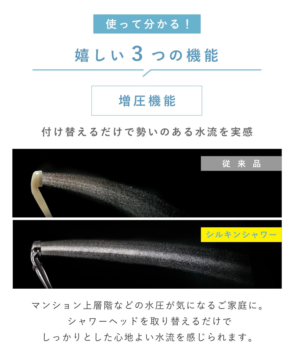 シャワーヘッド シルキンシャワー プレミアム ( シャワー ヘッド 節水 アラミック Arromic 付け替え 取り替え 交換 節水シャワーヘッド 節水シャワー シルクタッチ 水圧 強くする 増圧 )