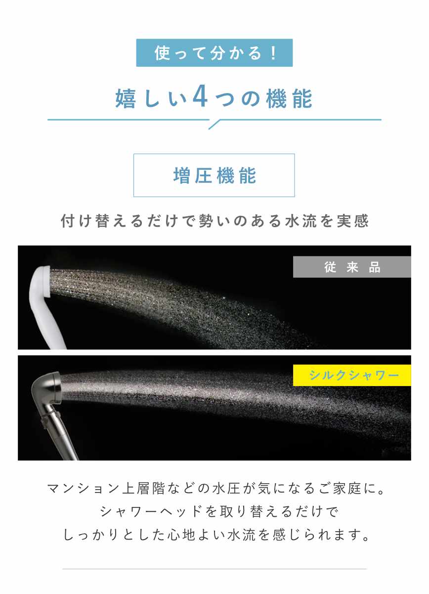 シャワーヘッド シルクシャワーシリーズ 04 高節水 スタイリッシュ ( シャワー ヘッド 節水 アラミック Arromic 手元ストップ 日本製 付け替え 交換 節水シャワーヘッド シルクタッチ 水圧 強くする 増圧 節水効果 節約 )