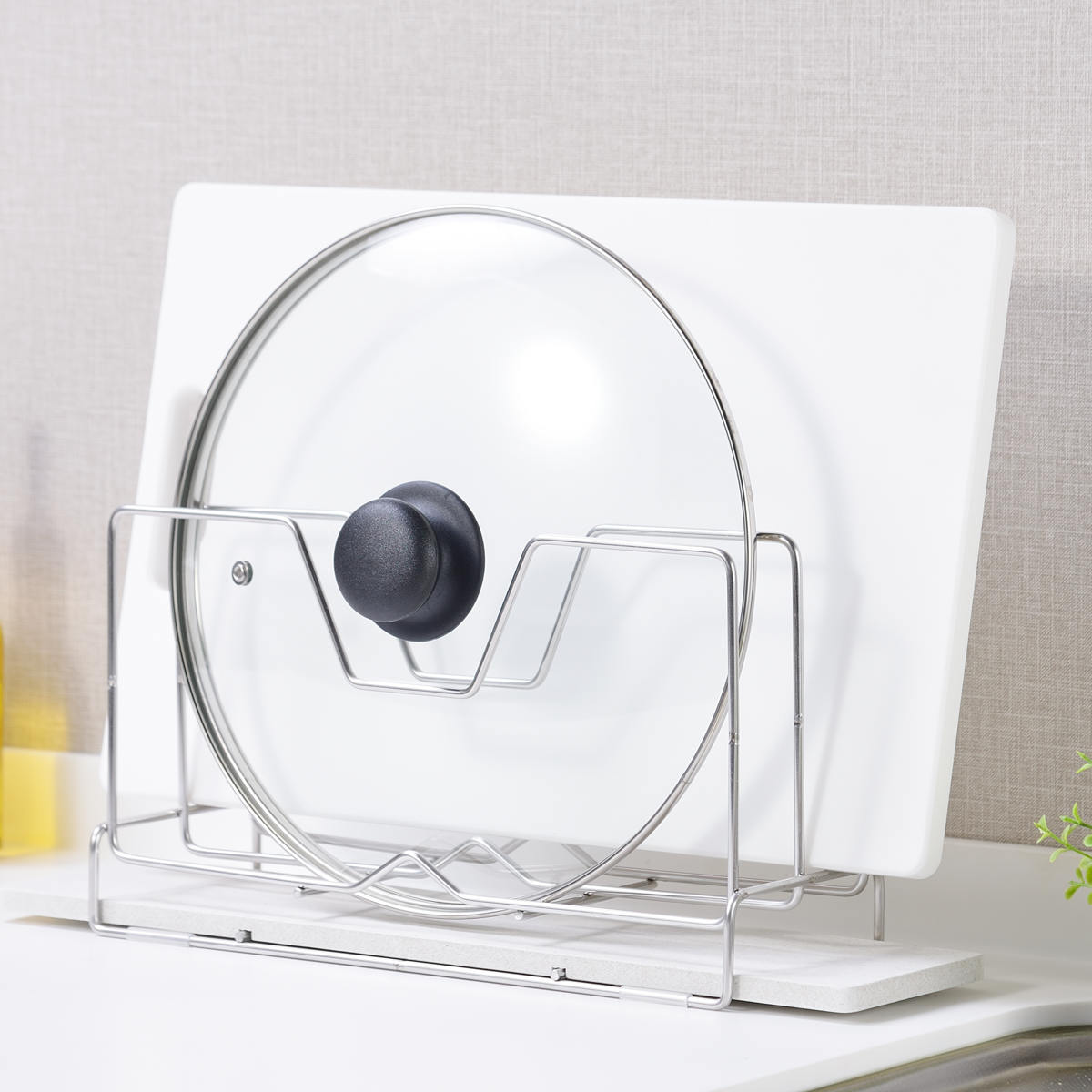 ビーワーススタイル KAWAKI まな板スタンド ( 水切りラック シンク上 ステンレス 珪藻土 日本製 鍋蓋スタンド まな板立て まな板置き まな板用スタンド 鍋蓋立て まな板ホルダー まな板収納 珪藻土トレー )