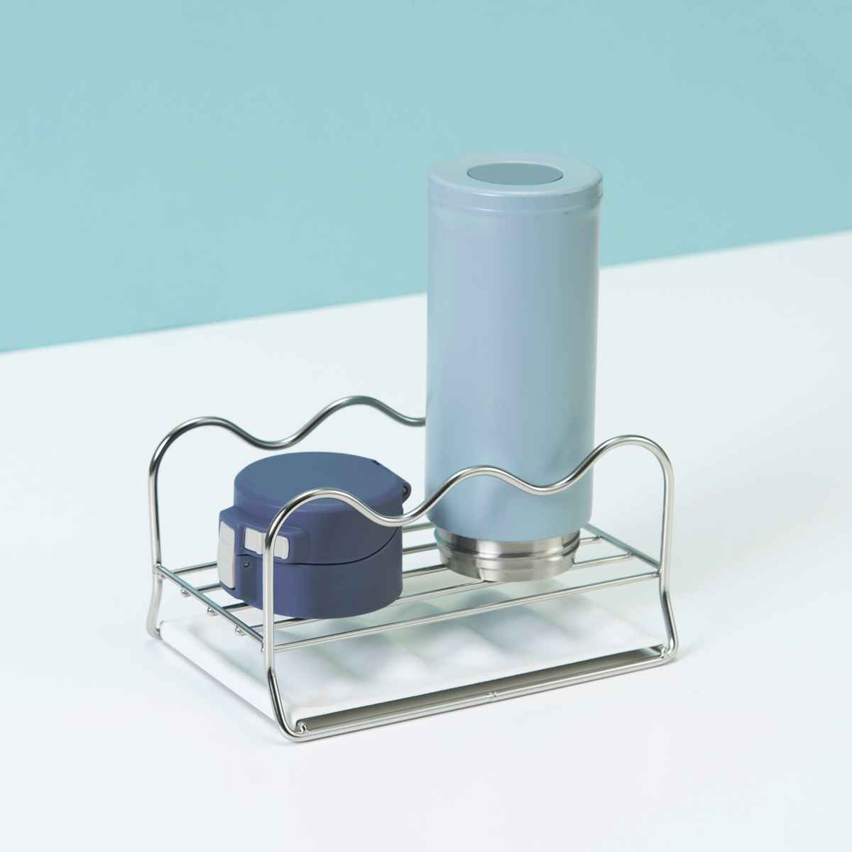 ビーワーススタイル UtaU キッチンマルチスタンド 水切りトレー ( 水切りラック シンク上 ステンレス キッチンツールスタンド 鍋蓋スタンド 鍋ふたスタンド お玉スタンド マルチスタンド ウタウ 水切り ) 【ホワイト】 ホワイト