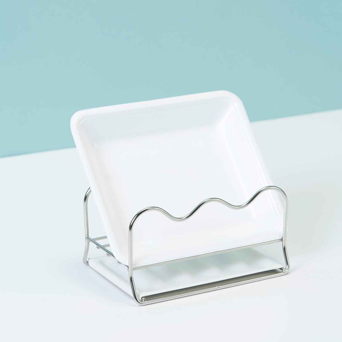 ビーワーススタイル UtaU キッチンマルチスタンド 水切りトレー ( 水切りラック シンク上 ステンレス キッチンツールスタンド 鍋蓋スタンド 鍋ふたスタンド お玉スタンド マルチスタンド ウタウ 水切り ) 【ホワイト】 ホワイト