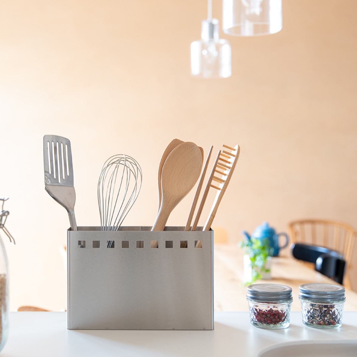 キッチンツールスタンド ワイド bws SELECTION ( 日本製 ステンレス ビーワースセレクション ツールスタンド キッチンスタンド 調理道具立て キッチンツール立て カトラリースタンド ステンレス製 )