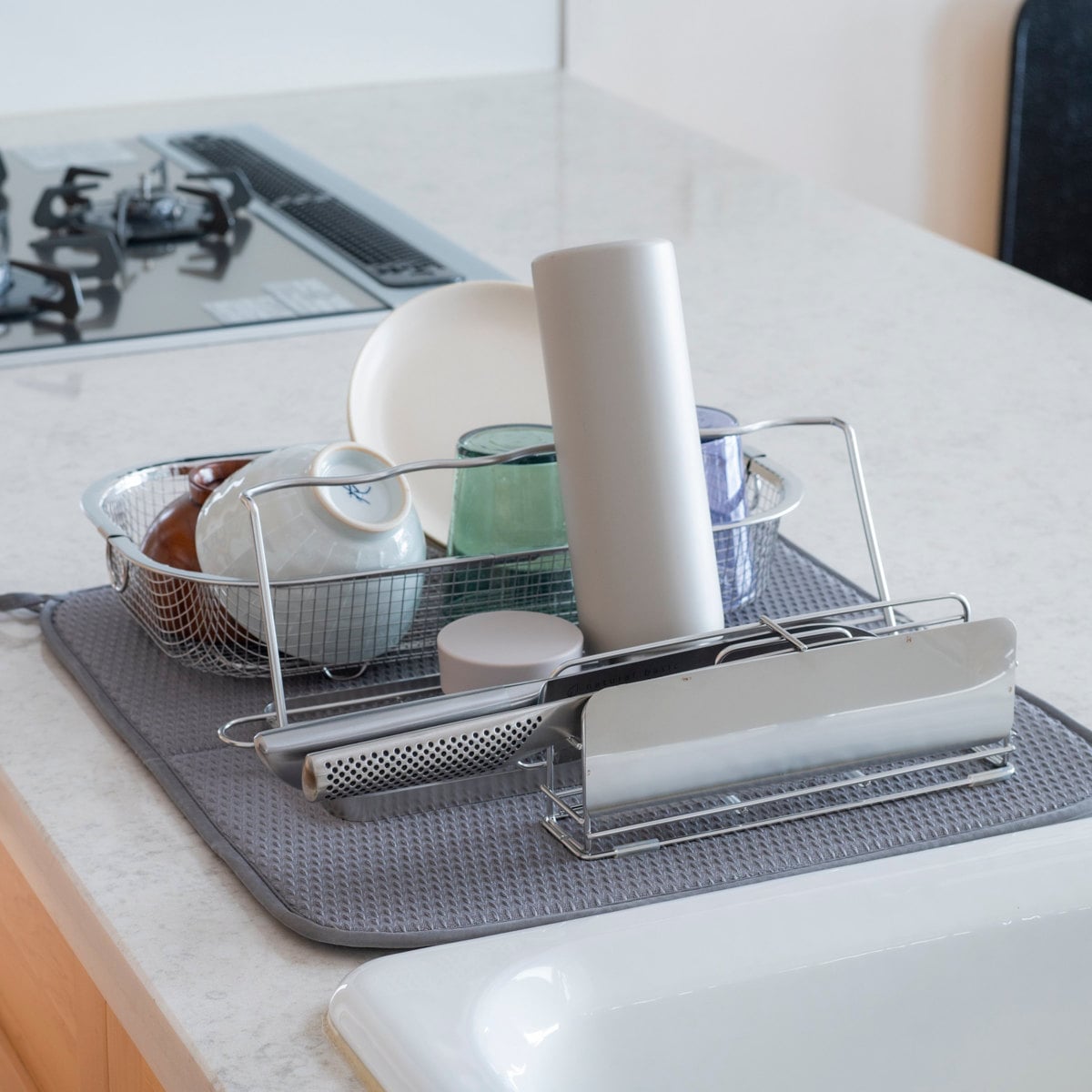 ビーワーススタイル すっきり暮らす 包丁スタンド ( 包丁差し 包丁ホルダー 包丁立て 日本製 ステンレス 食洗機対応 ほうちょう立て 横置き 燕三条産 オールステンレス 収納 包丁収納 ナイフスタンド カバー )