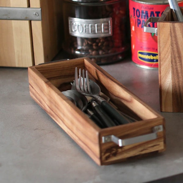 カトラリーケース 木製 アカシア ダルトン DULTON ( カトラリートレー カトラリートレイ カトラリー収納 キッチン収納トレー 整理トレー 引き出し 引出し カトラリー 箸 フォーク スプーン 文房具 収納 整理 天然木 おしゃれ )