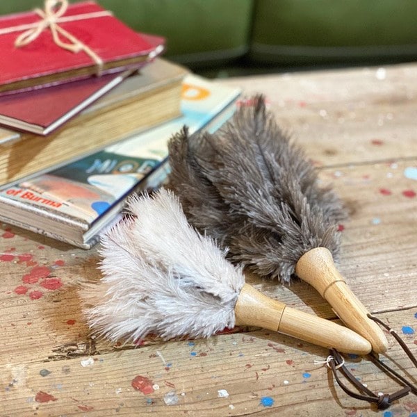 はたき フェザー ダスター ほこり取り ダルトン DULTON 掃除 埃 植物 ( そうじ ハタキ モップ ハンディ ほこりとり 静電気 観葉植物 ダチョウ 羽 おしゃれ ホコリ オーストリッチ オーストリッチフェザー 竹 バンブー 天然素材 ) 【グレー】 グレー