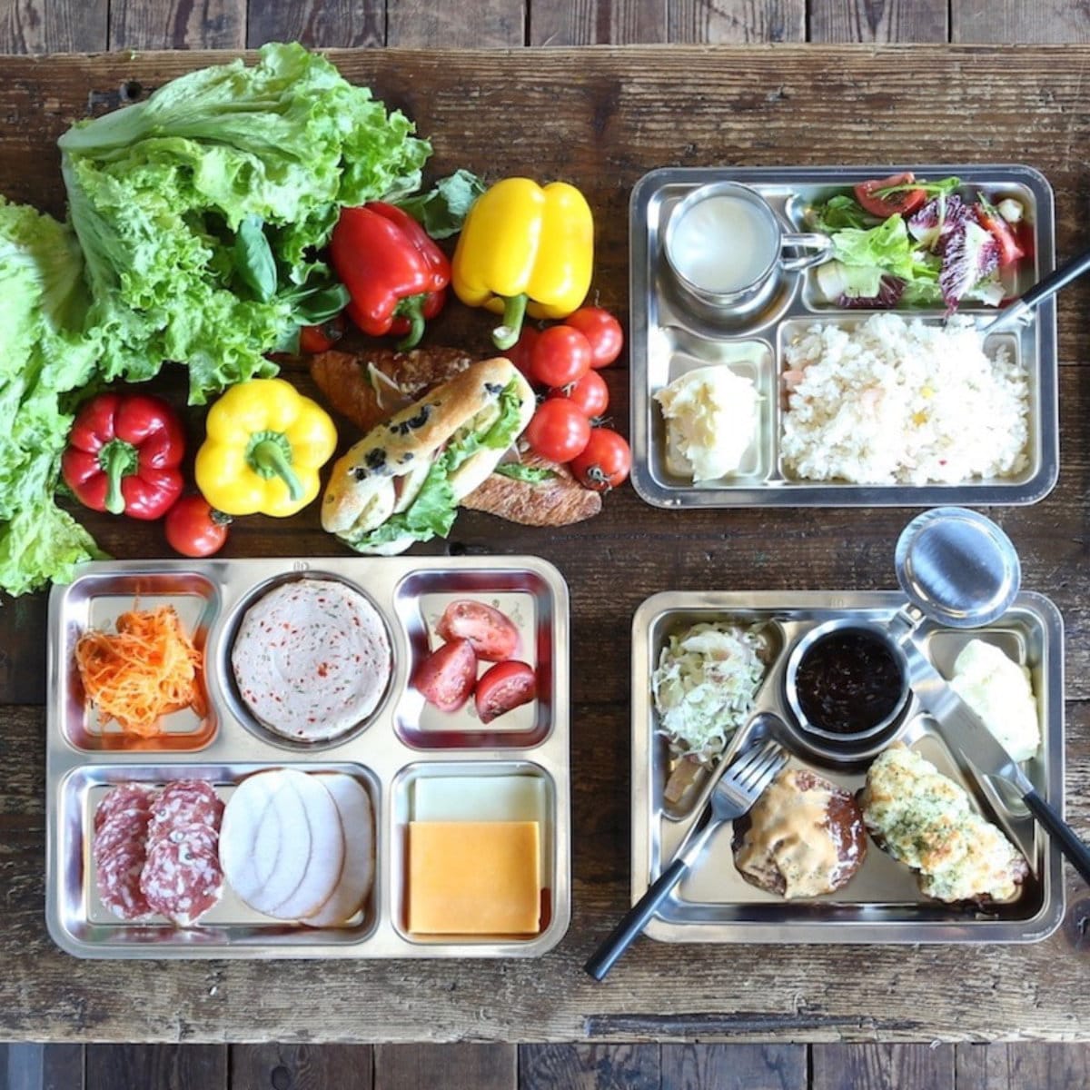 ダルトン プレート C 33cm ステンレス ( DULTON 食洗器対応 ステンレスプレート ステンレストレー ステンレス製プレート 仕切り皿 ワンプレート キャンプ食器 アウトドア キャンプ ランチ 仕切り ランチプレート おしゃれ )