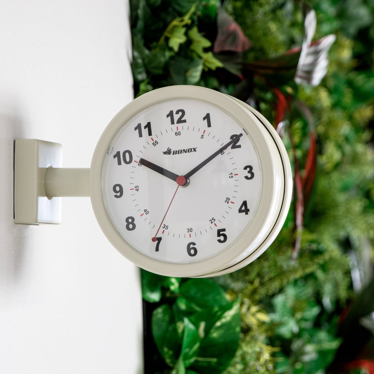 掛け時計 ダルトン DULTON ダブルフェイスクロック ( 壁掛け時計 インテリア ウォールクロック 部屋 壁掛時計 とけい アナログ おしゃれ 電池式 ステップ秒針 角度 自由 オフィス ステーションクロック 両面時計 ) 【アイボリー】 アイボリー