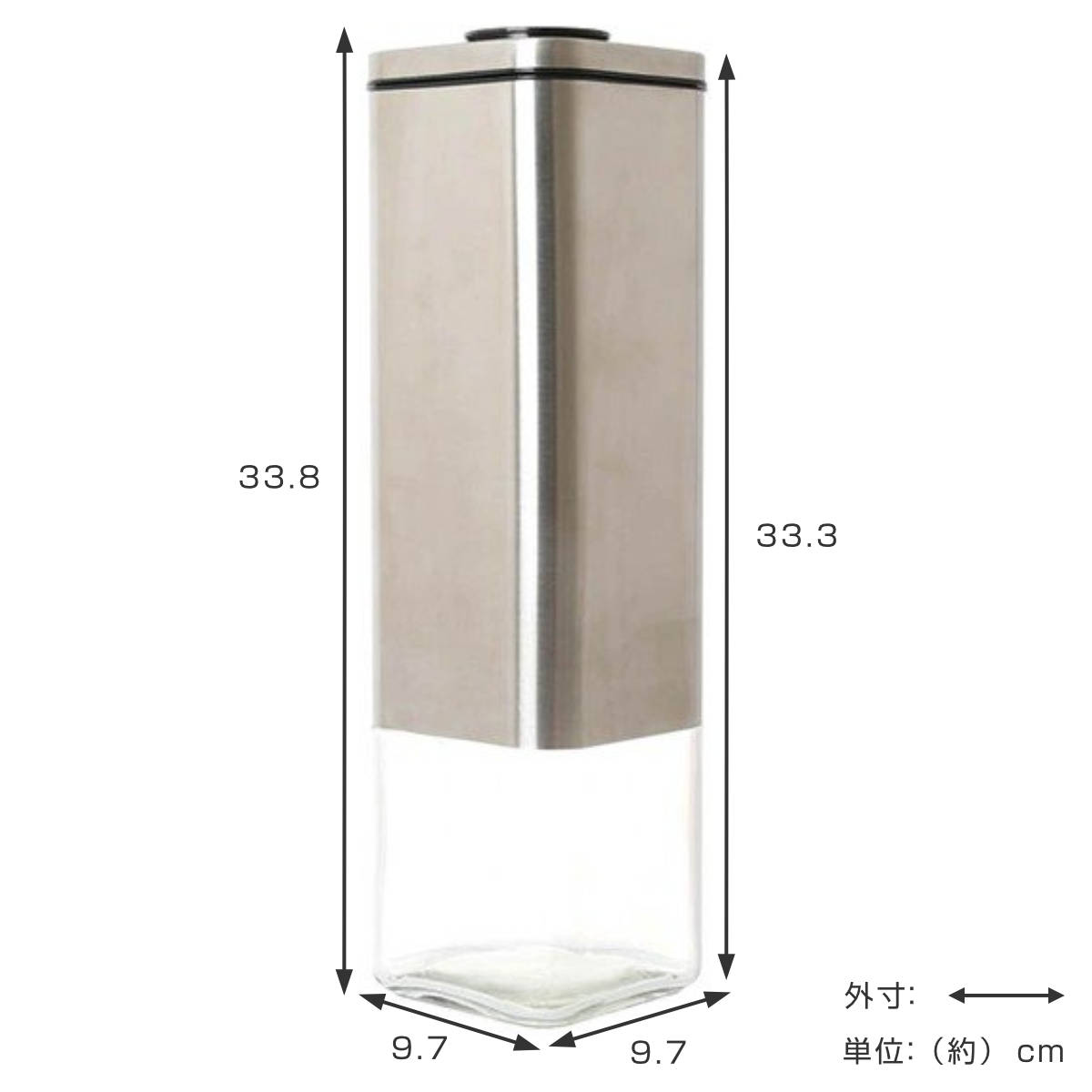 ダルトン 保存容器 2L 角型 キューブジャー ウィズ リッド L ガラス製 ( DULTON キャニスター ストッカー ガラス容器 ステンレス ワンタッチ パスタケース 保存 容器 ガラスジャー 保存瓶 フードストッカー ガラス おしゃれ )