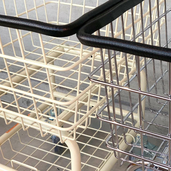 ランドリーワゴン ランドリーカートウィズポールラック アイボリー ダルトン DULTON ランドリーバスケット 洗濯 ワゴン ( 脱衣かご 洗濯物入れ ワイヤー 物干し 室内 洗濯カゴ ワイヤーバスケット 1段 四角 キャスター )