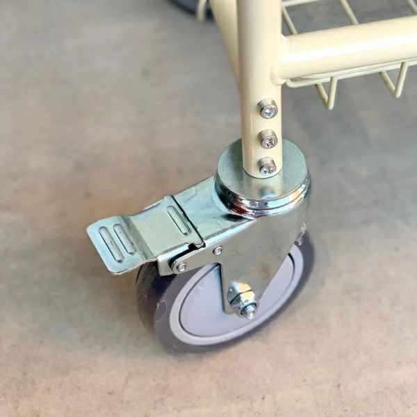 ランドリーワゴン ランドリーカートウィズポールラック アイボリー ダルトン DULTON ランドリーバスケット 洗濯 ワゴン ( 脱衣かご 洗濯物入れ ワイヤー 物干し 室内 洗濯カゴ ワイヤーバスケット 1段 四角 キャスター )