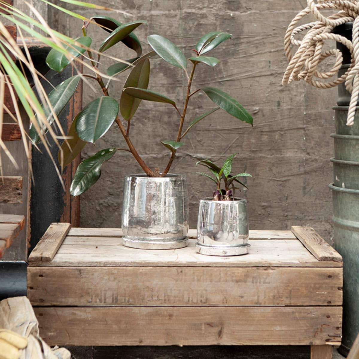 ダルトン 植木鉢 ラウンドポット S 直径10.5cm ( DULTON 植木鉢 プラントポット 植物用ポット 花器 鉢カバー ポット テラコッタ 丸 植木鉢カバー 植物 花 観葉植物 園芸 直植え インテリア 受皿 底穴あり 花資材 卓上 ) 【ゴールド】 ゴールド