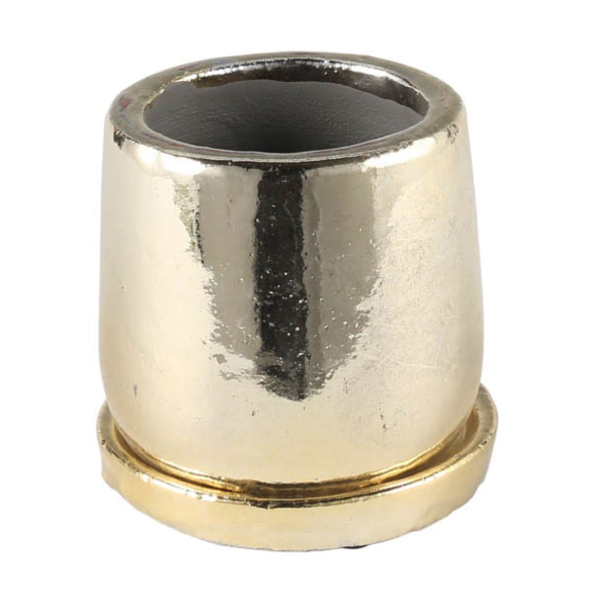 ダルトン 植木鉢 ラウンドポット S 直径10.5cm ( DULTON 植木鉢 プラントポット 植物用ポット 花器 鉢カバー ポット テラコッタ 丸 植木鉢カバー 植物 花 観葉植物 園芸 直植え インテリア 受皿 底穴あり 花資材 卓上 ) 【ゴールド】 ゴールド