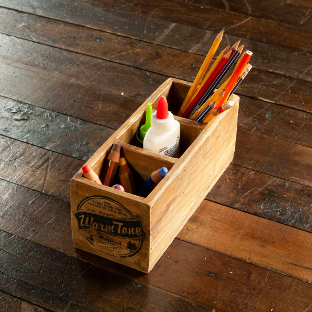 小物収納 ダルトン DULTON 3 PARTITION WOODEN BOX ウッデン ボックス 木製 幅10×奥行25×高さ10cm ( 小物入れ 収納ケース 収納ボックス ケース 木製ボックス 仕切あり 小物 道具入れ 整理整頓 整理 ヴィンテージ感 スタッキング )