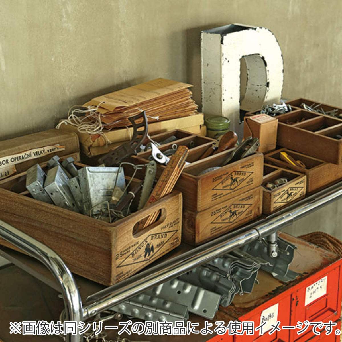 小物収納 ダルトン DULTON 3 PARTITION WOODEN BOX ウッデン ボックス 木製 幅10×奥行25×高さ10cm ( 小物入れ 収納ケース 収納ボックス ケース 木製ボックス 仕切あり 小物 道具入れ 整理整頓 整理 ヴィンテージ感 スタッキング )