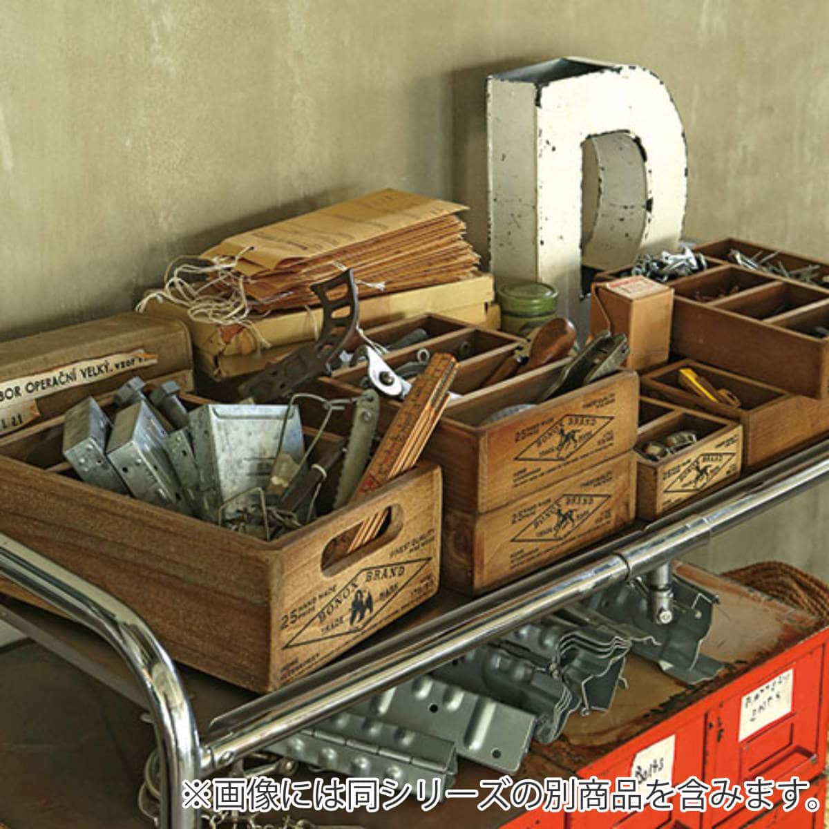 小物収納 ダルトン DULTON WOODEN ORGANIZER BOX NATURAL ウッデン ボックス 木製 幅18×奥行24×高さ4.7cm ( 小物入れ 収納ケース 収納ボックス ケース 木製ボックス 仕切あり 小物 道具入れ 整理整頓 整理 スタッキング )