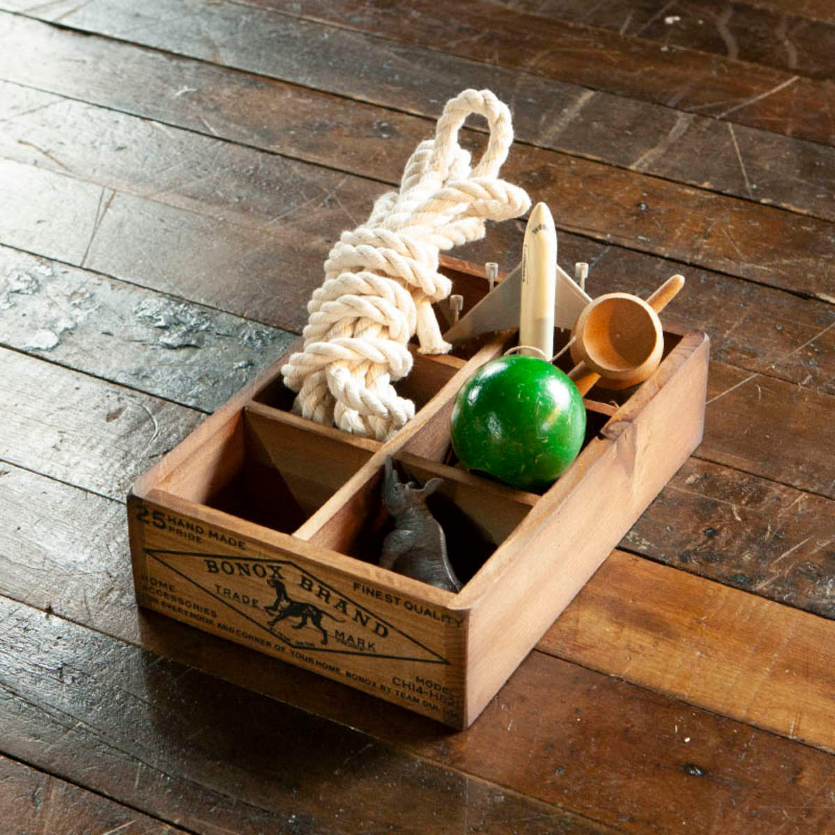 小物収納 ダルトン DULTON 6 PARTITION WOODEN BOX H65 ウッデン ボックス 木製 幅17×奥行24.5×高さ6.5cm ( 小物入れ 収納ケース 収納ボックス ケース 木製ボックス 仕切あり 小物 道具入れ 整理整頓 整理 スタッキング )