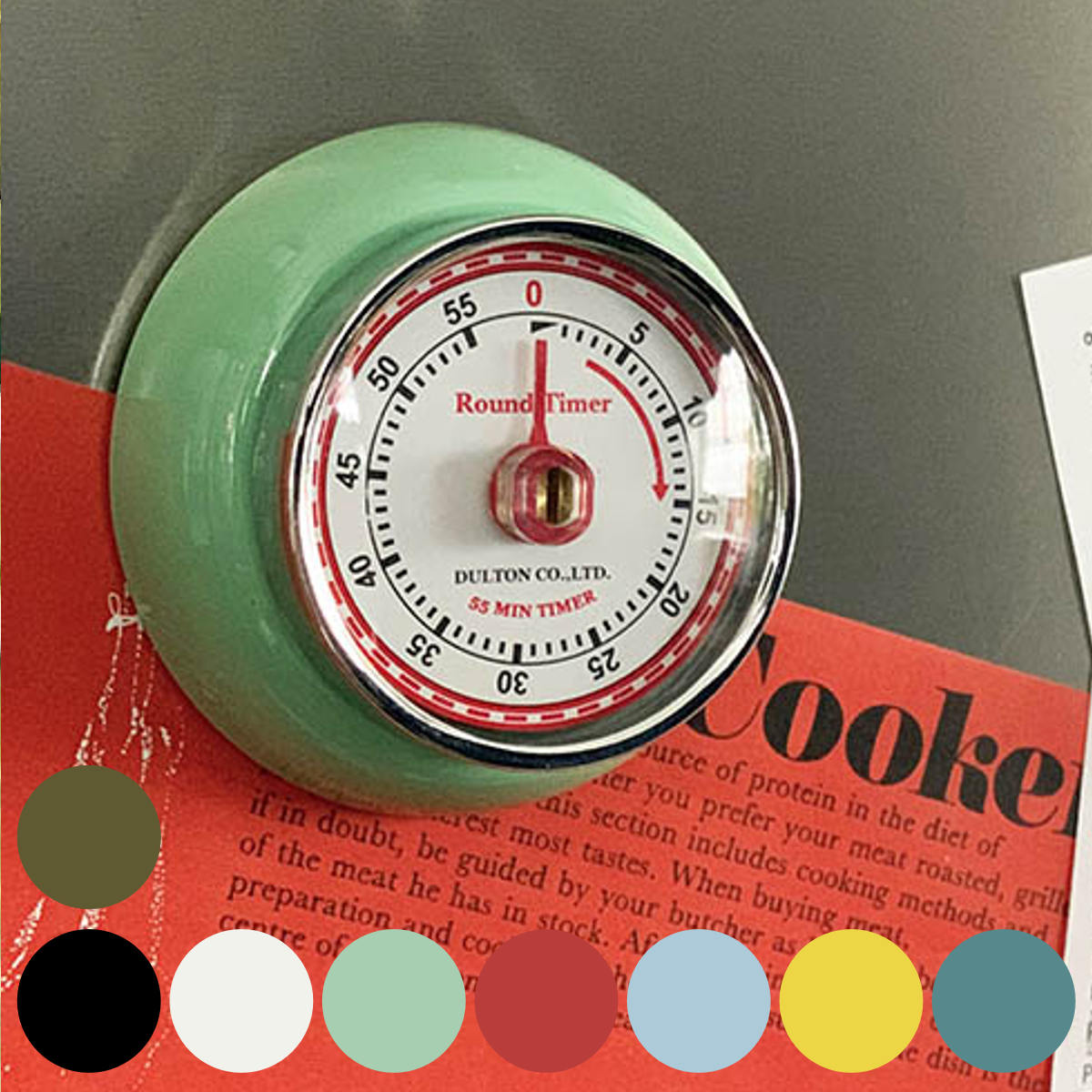 ダルトン DULTON キッチンタイマー マグネット付き ゼンマイ式 ( クッキングタイマー ダイヤルタイマー キッチンツール タイマー 手動 回転式 磁石 キッチン用品 キッチン雑貨 キッチン小物 台所用品 調理用品 調理雑貨 ) 【グレーグリーン】 グレーグリーン