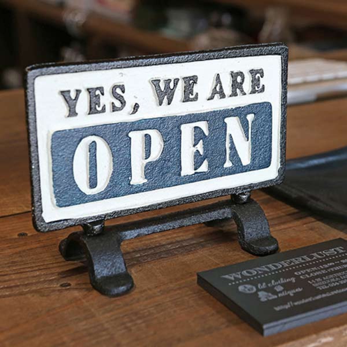ダルトン DULTON リバーシブルスタンド OPEN CLOSED オープン クローズド アイアン 両面 ( 表示看板 表示ボード クローズ レストラン 開店 閉店 卓上 プレート 営業中 準備中 置き型 スタンドタイプ サイン 両面表示 )