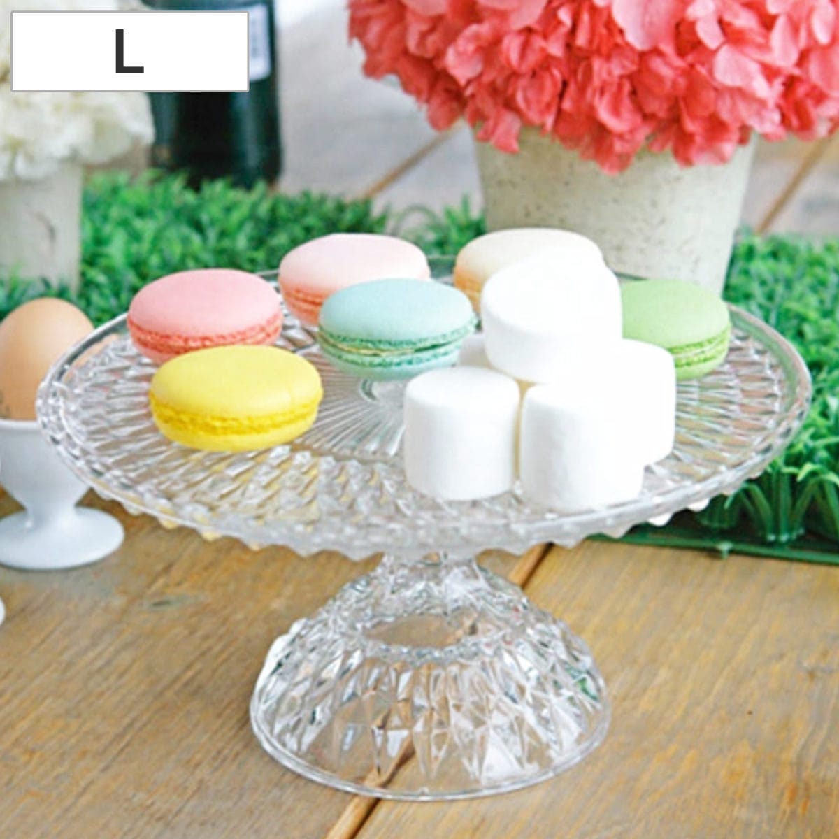 グラスコンポート L マカロン お菓子皿 食器 ガラス製 ( ダルトン DULTON ケーキスタンド 1段 アフタヌーンティー スタンド 皿 フードスタンド トレー プレート デザートスタンド 台 おしゃれ )
