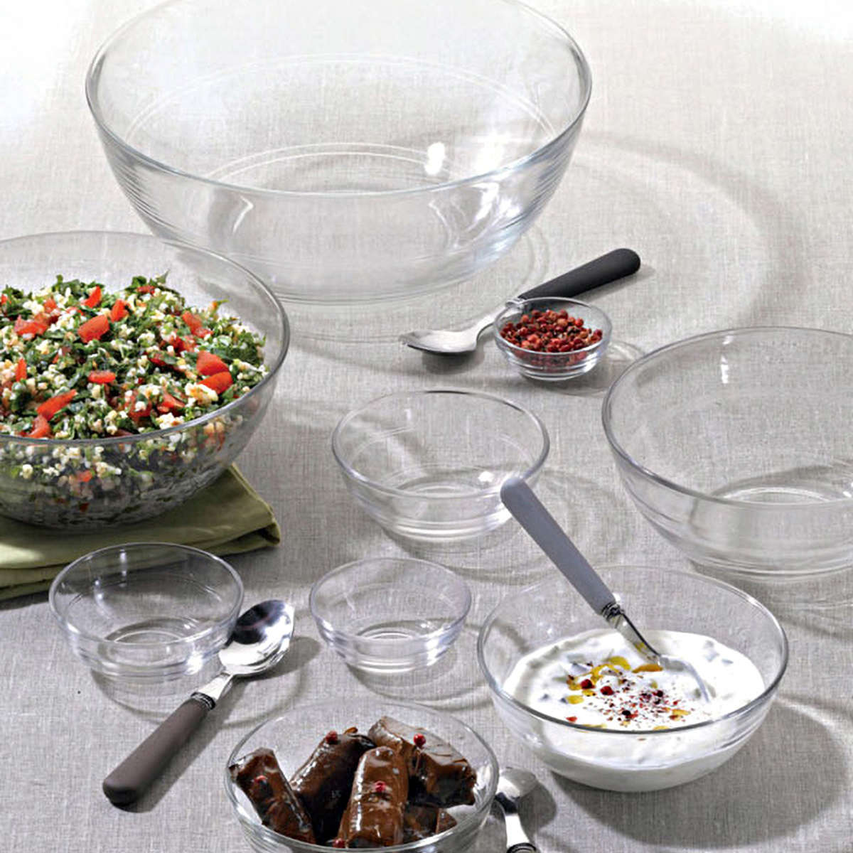 DURALEX デュラレックス リススタック ボウル 12cm 6個セット ( LYS STACK 食洗機対応 電子レンジ対応 強化ガラス サラダボウル 食器 ガラス ガラス製 サラダ フルーツ アイス 丈夫 シンプル 洋食器 おしゃれ )