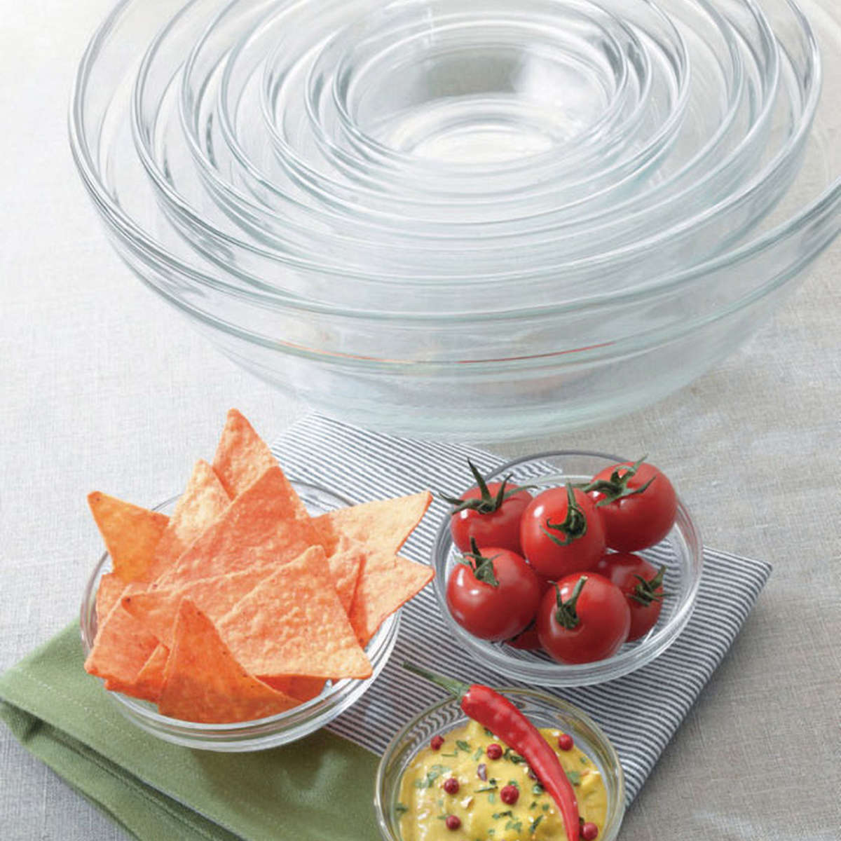 DURALEX デュラレックス リススタック ボウル 12cm 6個セット ( LYS STACK 食洗機対応 電子レンジ対応 強化ガラス サラダボウル 食器 ガラス ガラス製 サラダ フルーツ アイス 丈夫 シンプル 洋食器 おしゃれ )