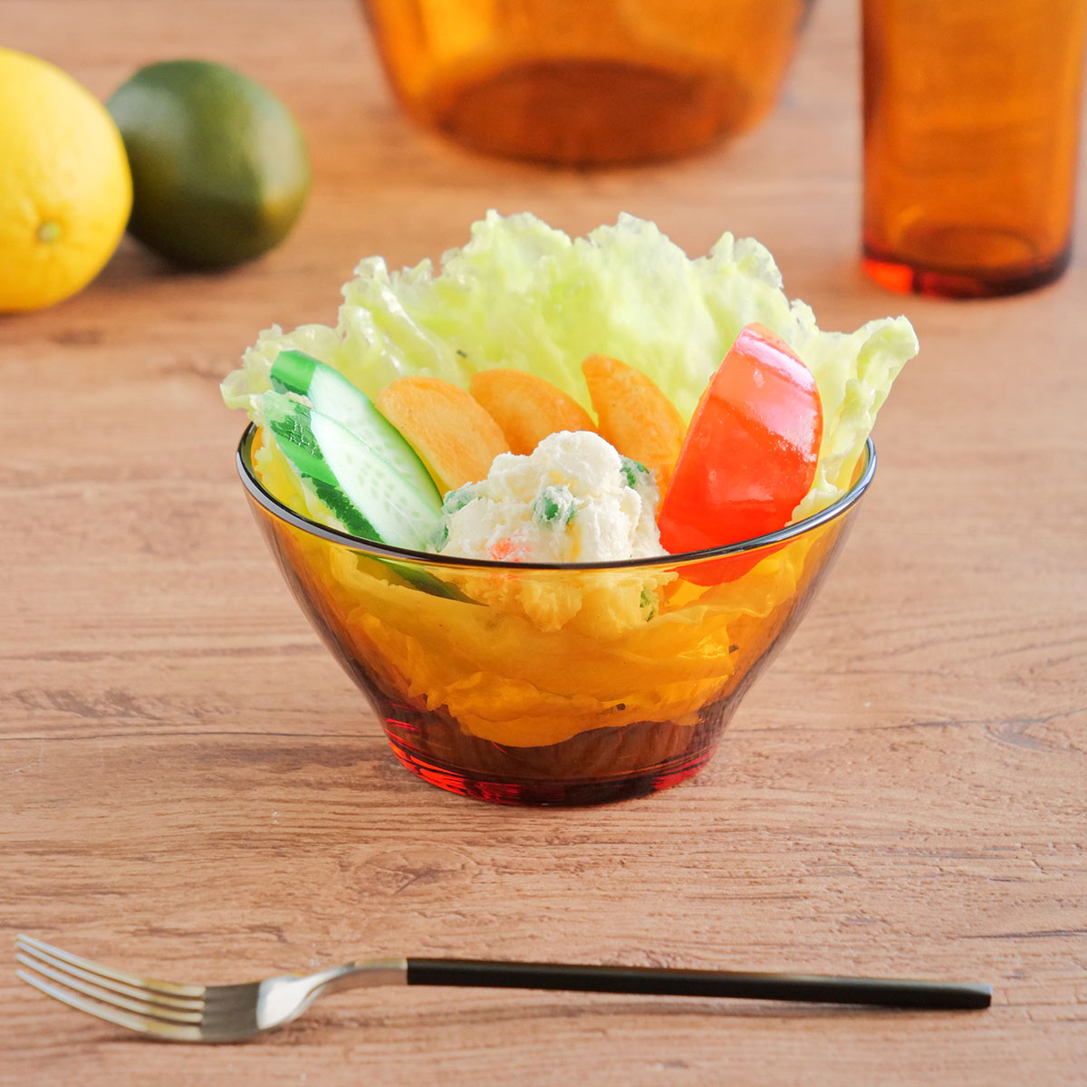 DURALEX デュラレックス アンバー ボウル 14cm 6個セット ( AMBER 食洗機対応 電子レンジ対応 強化ガラス サラダボウル 食器 ガラス ガラス製 サラダ シリアル 丈夫 シンプル 洋食器 おしゃれ )