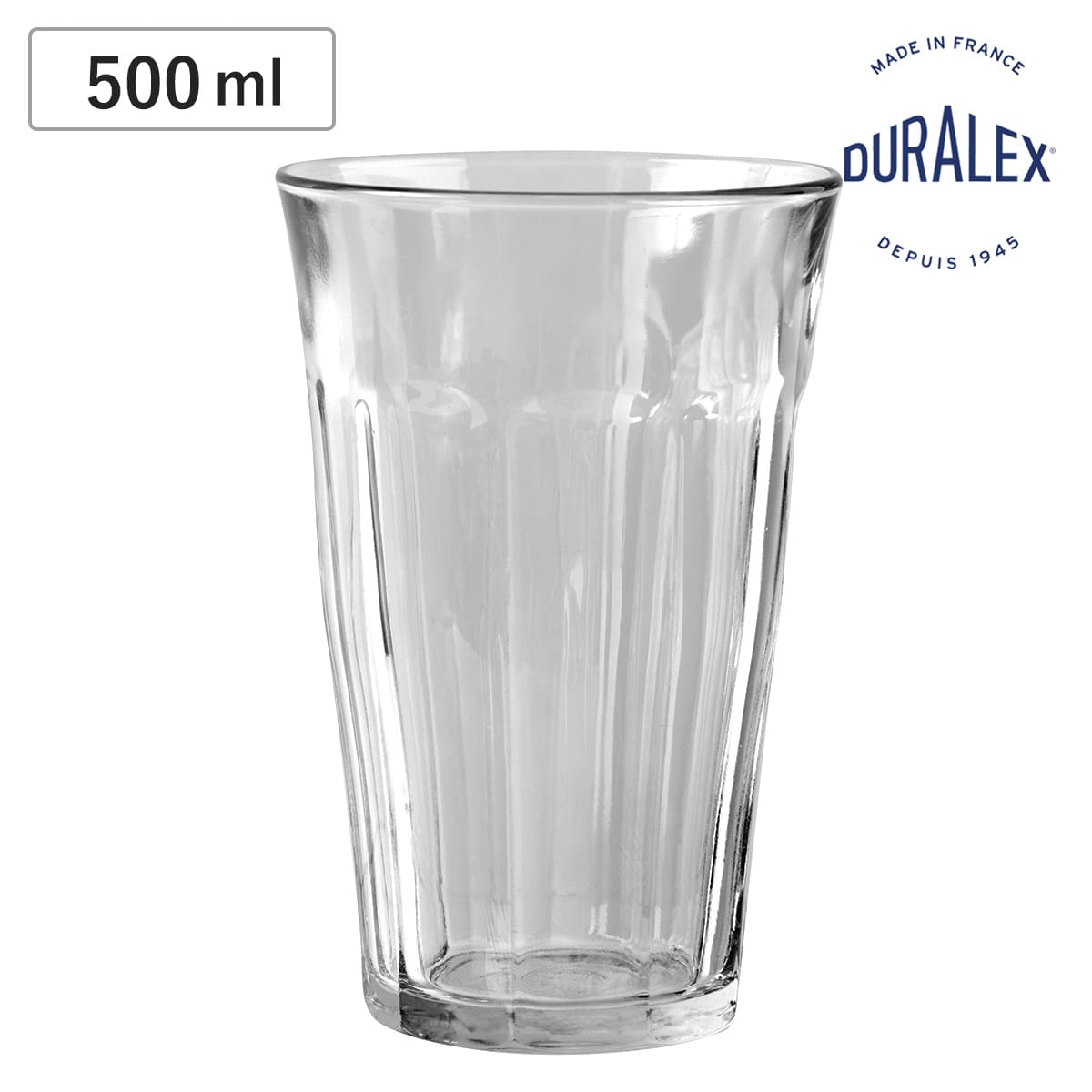 DURALEX デュラレックス ピカルディ グラス 500ml ( PICARDIE コップ 食洗機対応 電子レンジ対応 食器 ガラス ガラスコップ 強化ガラス ガラス製 丈夫 シンプル クリア 透明 大きめ 洋食器 おしゃれ )