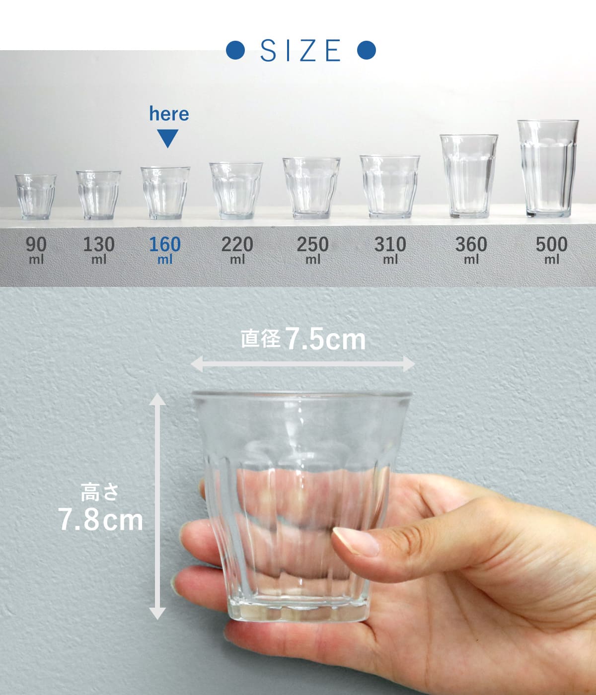 DURALEX デュラレックス ピカルディ グラス 160ml ( PICARDIE コップ 食洗機対応 電子レンジ対応 食器 ガラス ガラスコップ 強化ガラス ガラス製 丈夫 シンプル クリア 透明 洋食器 おしゃれ )