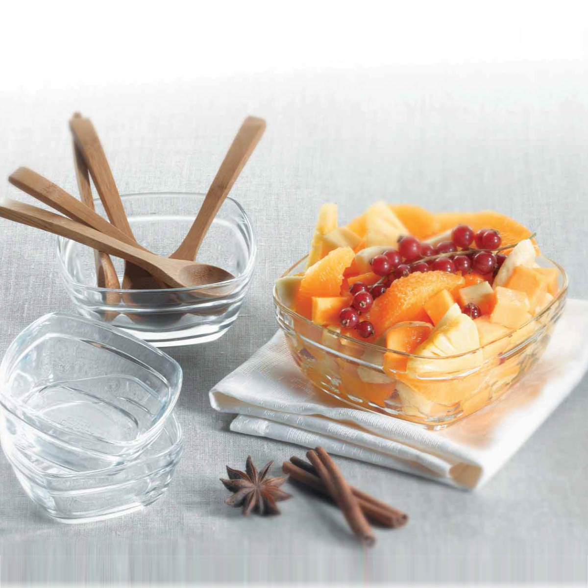 DURALEX デュラレックス カレボウル 300ml 蓋付き ( 保存容器 電子レンジ対応 食洗機対応 ガラス 強化ガラス スタッキング 角型 食品保存 ガラス製保存容器 作り置き ストッカー 中身が見える クリア )