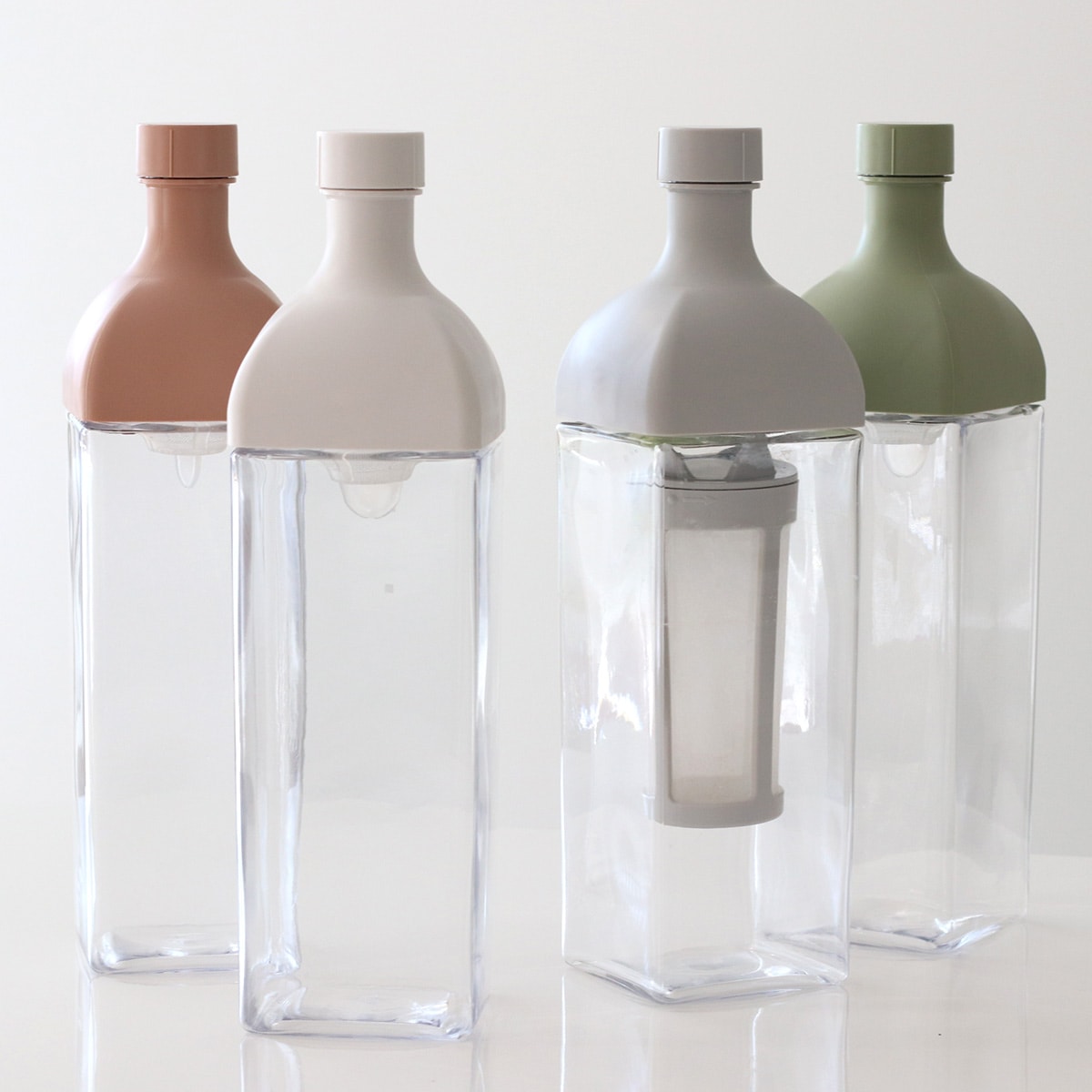 ハリオ カークコーヒーボトル 1L 8杯用 プラスチック ( HARIO 食洗機対応 冷水筒 水差し 麦茶ポット 水さし 日本製 横置き 縦置き コーヒーボトル 角型 熱湯 ストレーナー付き 水出し アイスコーヒー おしゃれ )