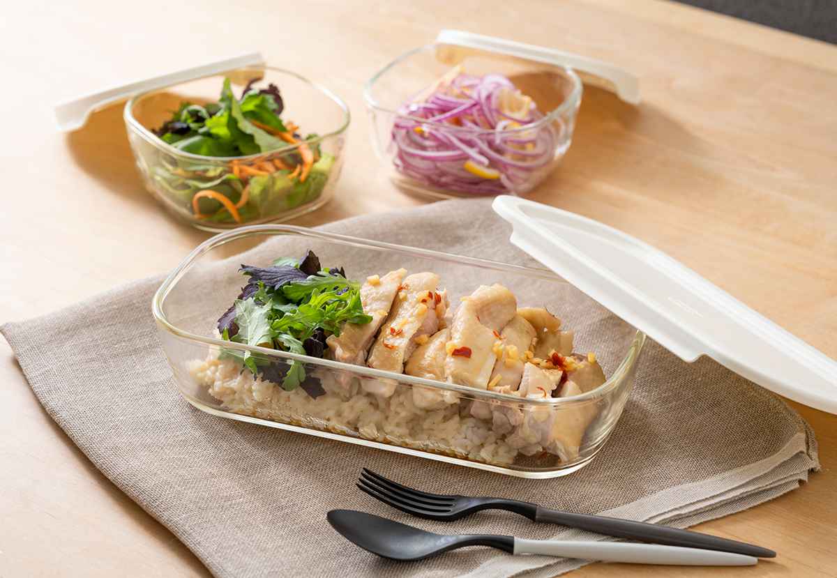 ハリオ 保存容器 250ml 600ml 900ml 1.4L スタッキング耐熱ガラスコンテナ 4個セット ( HARIO 耐熱ガラス ガラス 電子レンジ対応 食洗機対応 オーブン対応 日本製 耐熱容器 保存 容器 ガラス容器 食品保存 積み重ね 耐熱 )