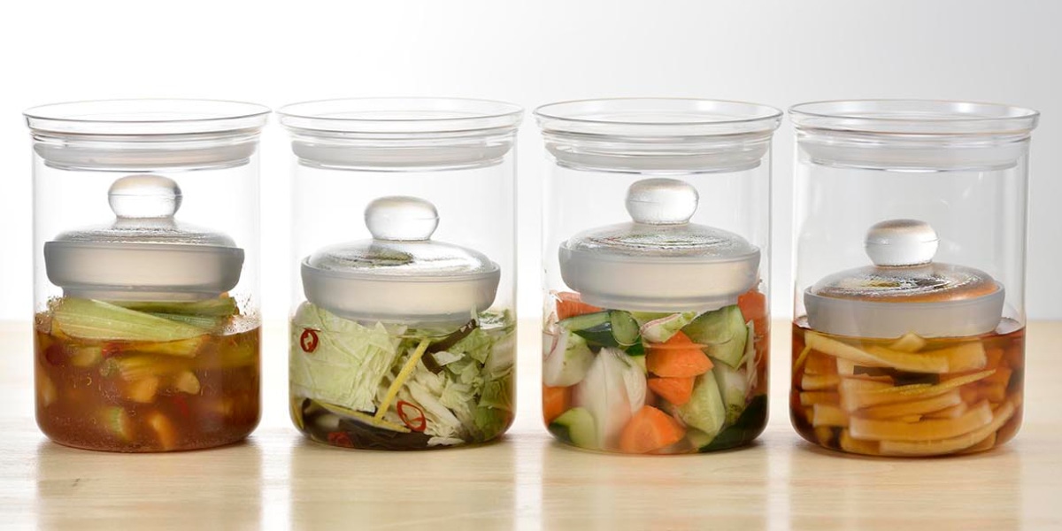 ハリオ 漬物容器 800ml 漬物グラス スリム ( HARIO 耐熱ガラス ガラス 密閉 電子レンジ対応 食洗機対応 漬物器 漬物桶 漬け物容器 一夜漬け 漬物 漬け物 漬け物ポット 漬物ポット 保存容器 レシピ付き 0.8L )