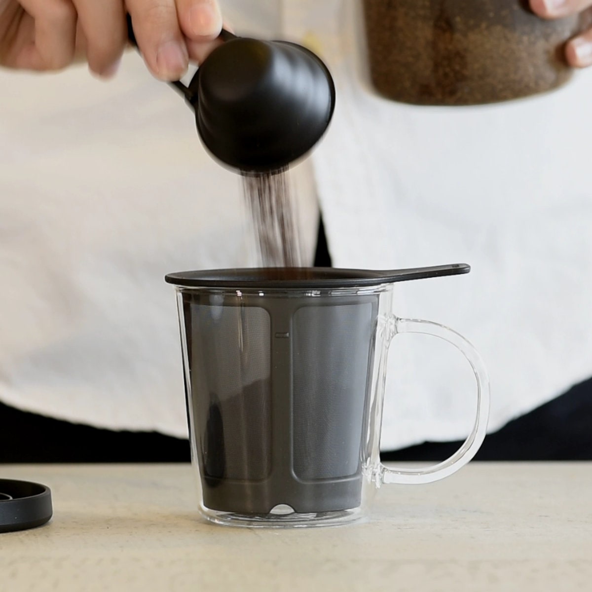 ハリオ ワンカップコーヒーメーカー 170ml 耐熱ガラス OCM-1-B ( HARIO 食洗機対応 コーヒーカップ フィルター付き 1人用 ストレーナー付き 取っ手付き コーヒー 珈琲 1杯分 1人暮らし キッチン用品 おしゃれ )