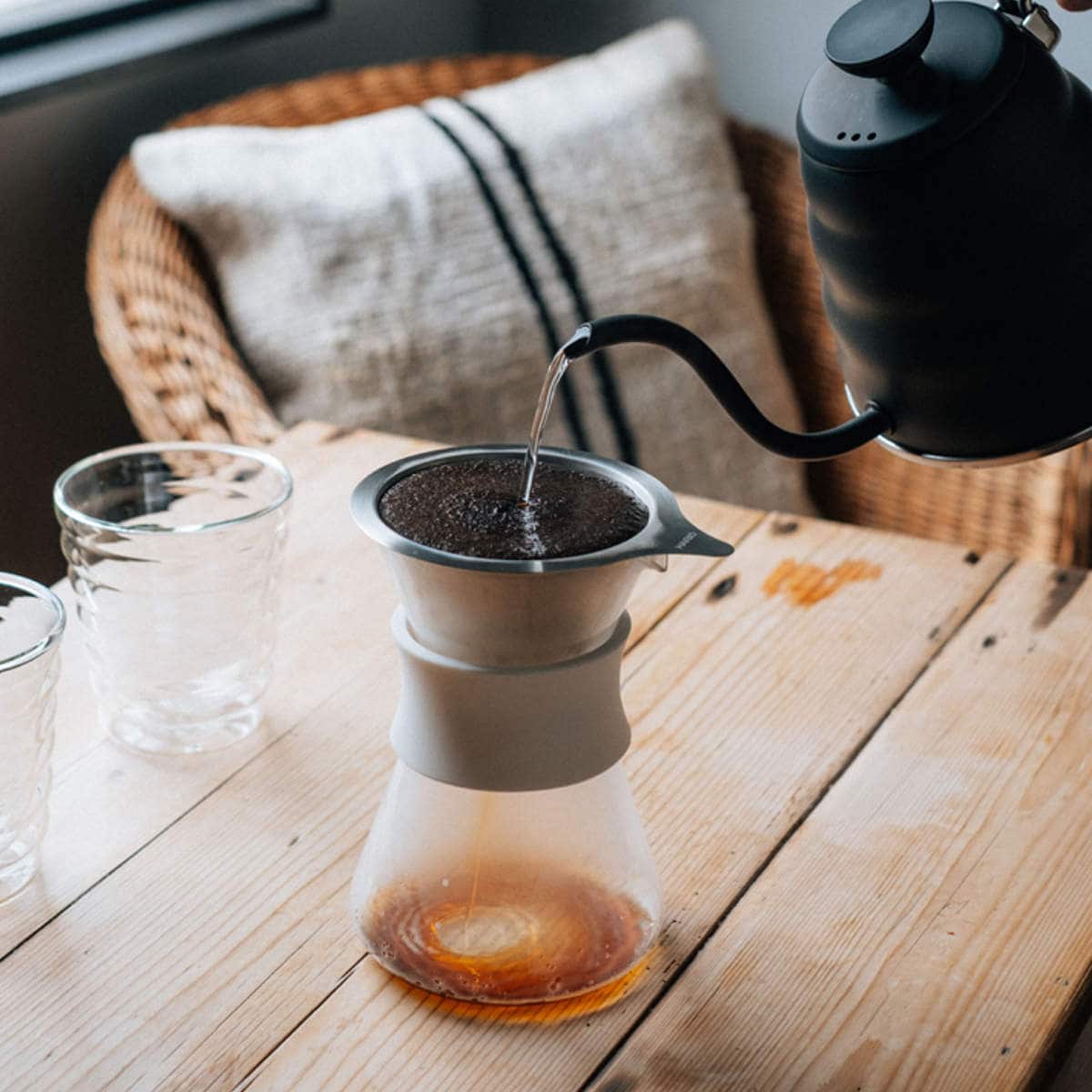 ハリオ コーヒーメーカー 400ml Glass Coffee Maker 耐熱ガラス ( HARIO 食洗機対応 ドリッパー コーヒーサーバー コーヒージャグ ブリュワー ステンレス エッチング加工 二重構造 ペーパーレス 目盛り付き おしゃれ )