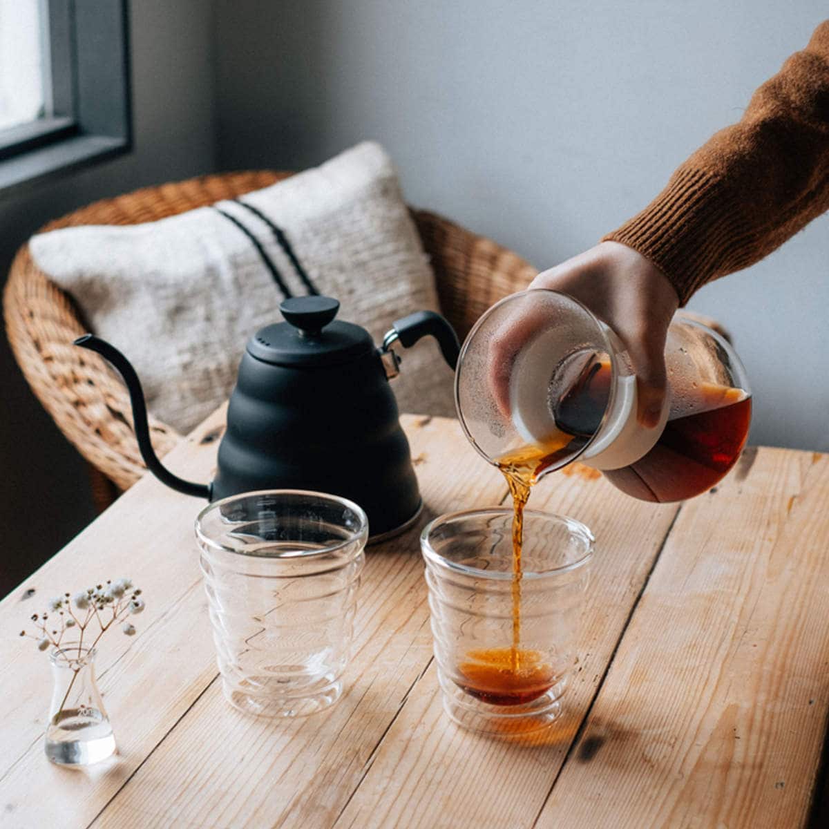 ハリオ コーヒーメーカー 400ml Glass Coffee Maker 耐熱ガラス ( HARIO 食洗機対応 ドリッパー コーヒーサーバー コーヒージャグ ブリュワー ステンレス エッチング加工 二重構造 ペーパーレス 目盛り付き おしゃれ )