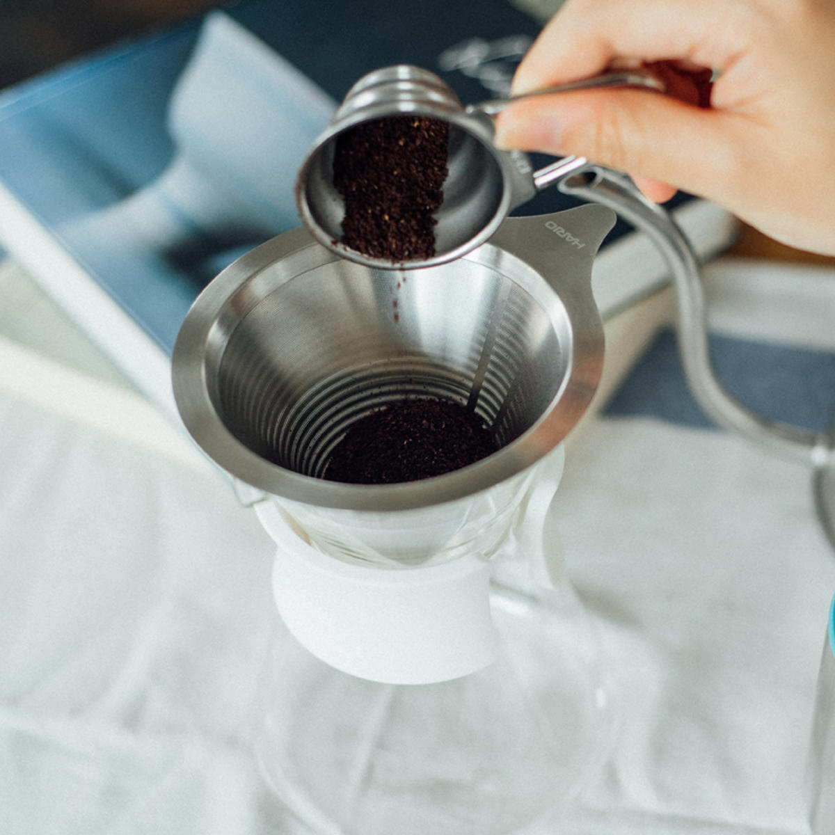 ハリオ コーヒーメーカー 400ml Glass Coffee Maker 耐熱ガラス ( HARIO 食洗機対応 ドリッパー コーヒーサーバー コーヒージャグ ブリュワー ステンレス エッチング加工 二重構造 ペーパーレス 目盛り付き おしゃれ )