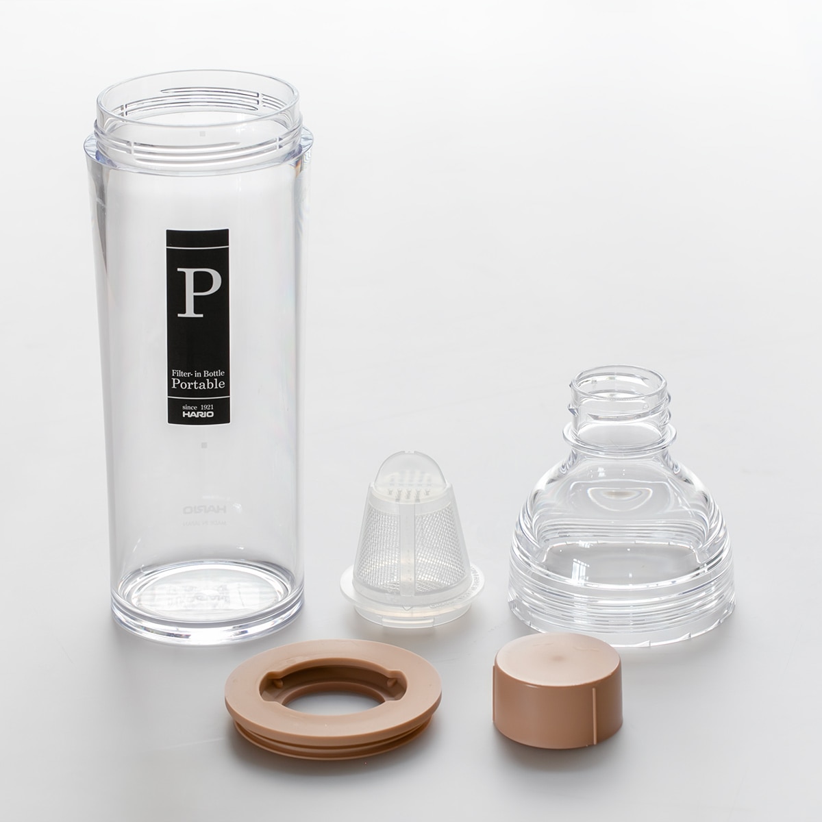 ハリオ フィルターインボトル ポータブル 400ml プラスチック FIBP-40 ( HARIO 食洗機対応 冷水筒 水差し 麦茶ポット 水さし 冷水ポット Filter-in Bottle Portable 持ち運び 熱湯 スリム ストレーナー付き おしゃれ ) 【スモーキーピンク】 スモーキーピンク