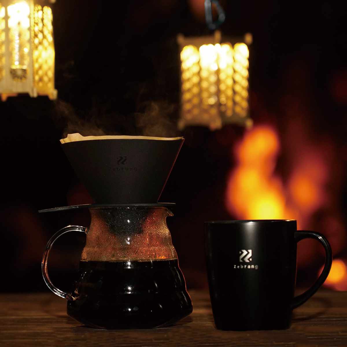 マグカップ 300ml ハリオ 真空二重マグコーヒーメーカーZebrang ( HARIO ドリッパー コップ 保温 マグ カップ ステンレス アウトドア コーヒードリッパー ステンレスマグ ふた付き 珈琲 ドリップ 珈琲ドリッパー セット )